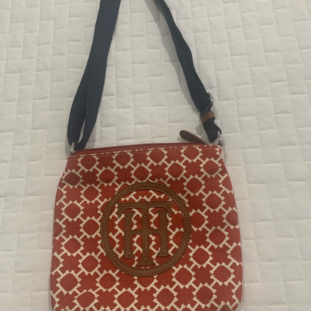 Stylish Red Patterned Crossbody Bag